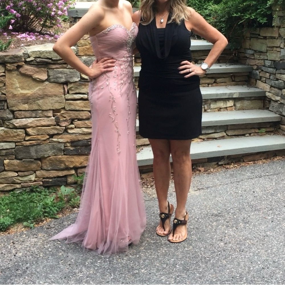 Chic Strapless Pink Prom Dress